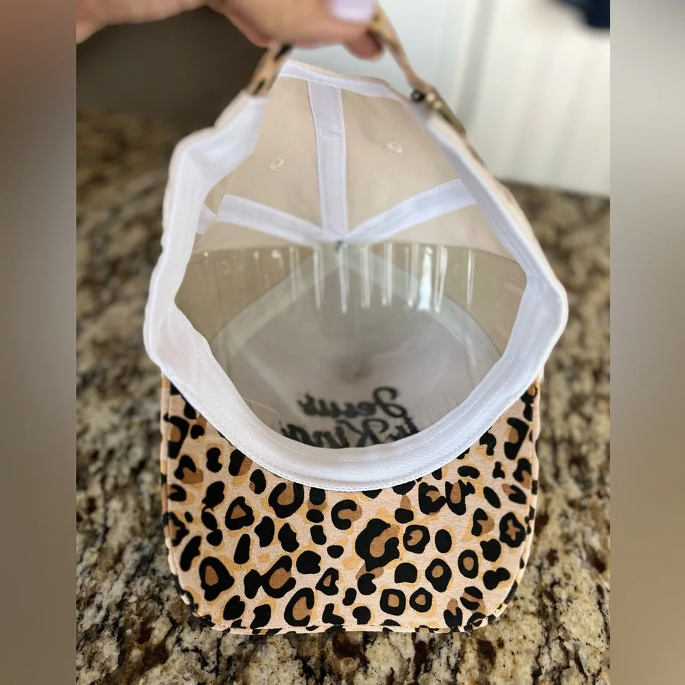 New Jesus is King Leopard Print Cap with Embroidered Text - Picture 5 of 7